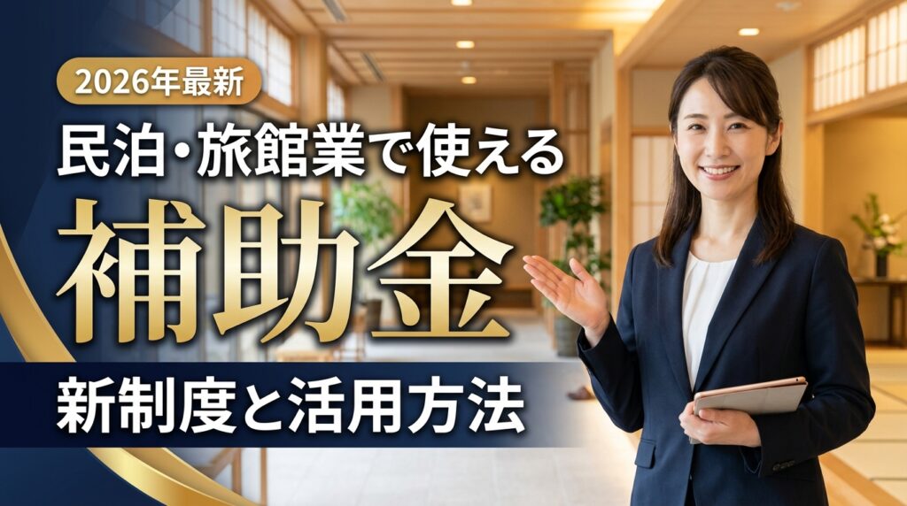 民泊・旅館業で使える補助金｜2026年最新制度と活用方法